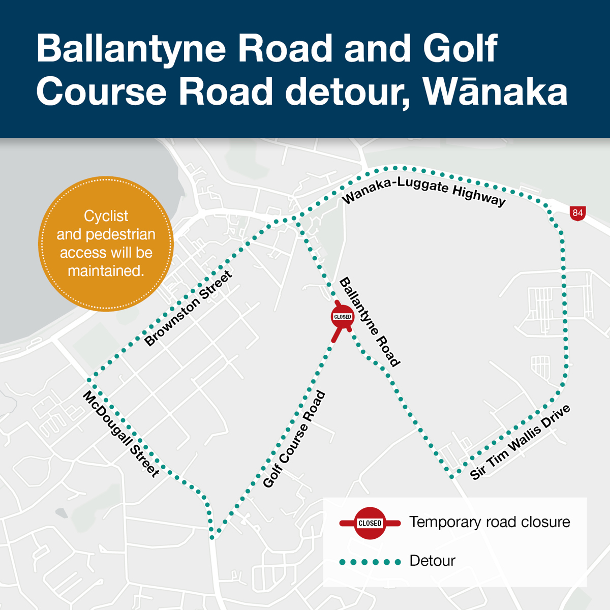 QLDC Ballantyne Road And Golf Course Road Detour Social Tile Oct26 V2