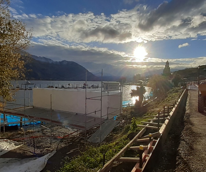 Broadwalk work at stage three of Wānaka Lakefront Development