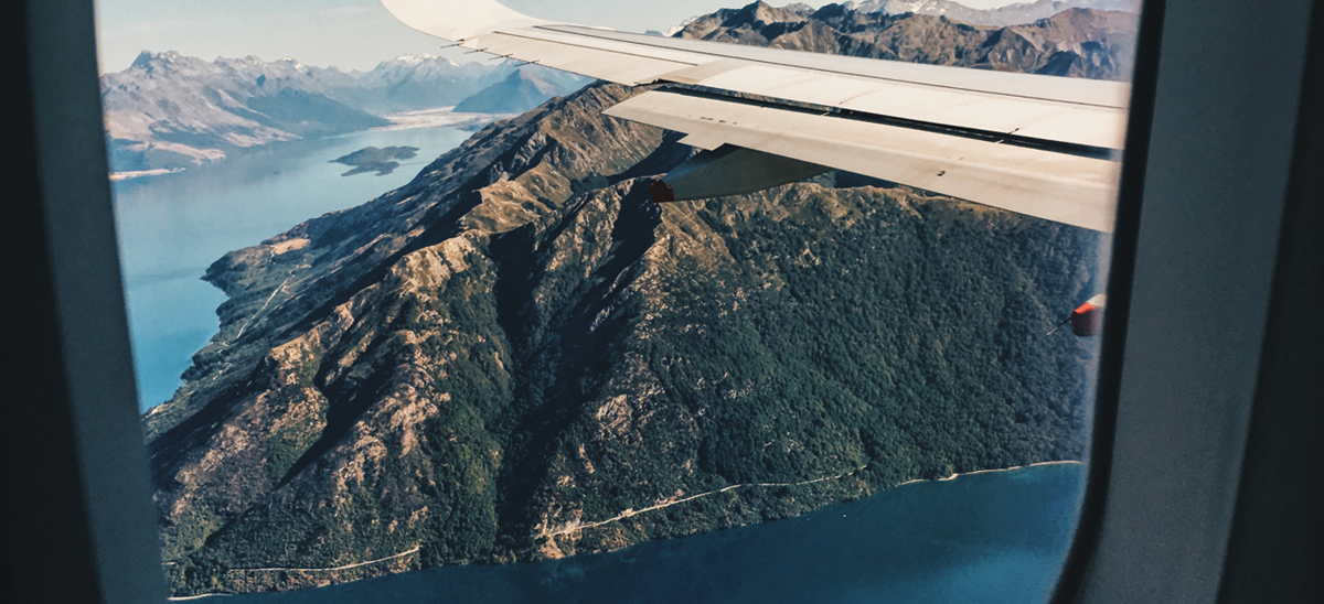 Airplane Flying Mountains Airport