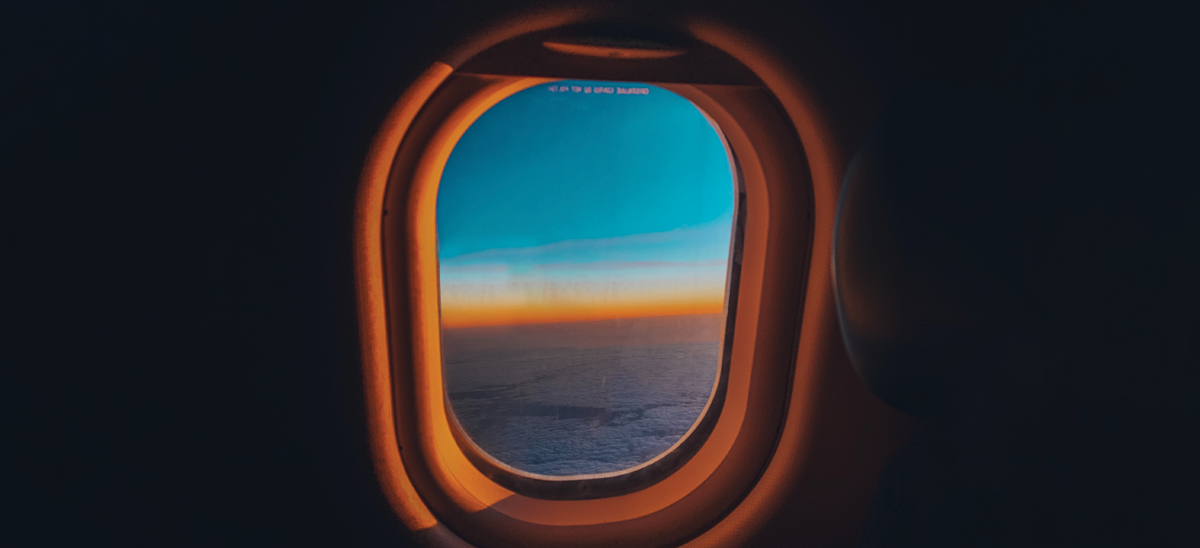 Airplane Window Sunrise Airport